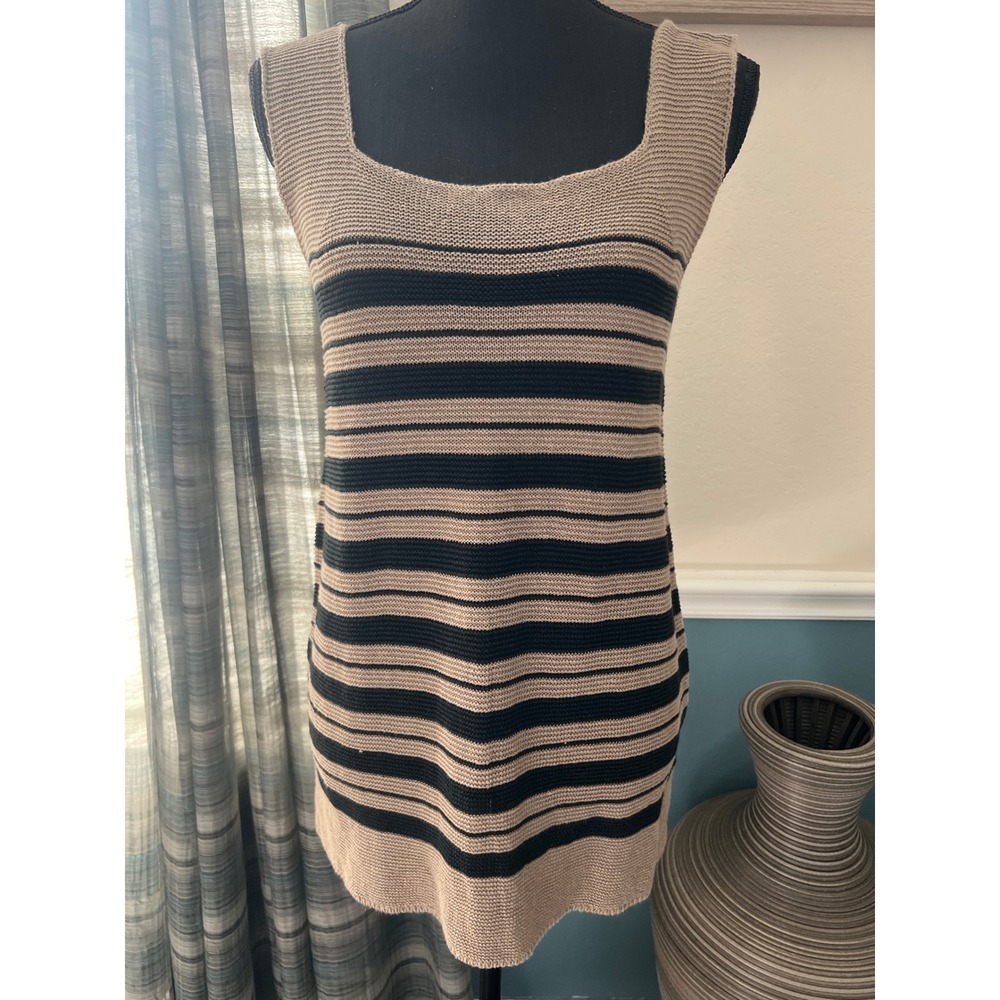 M.M.LaFleur Linen Striped Knit Tank